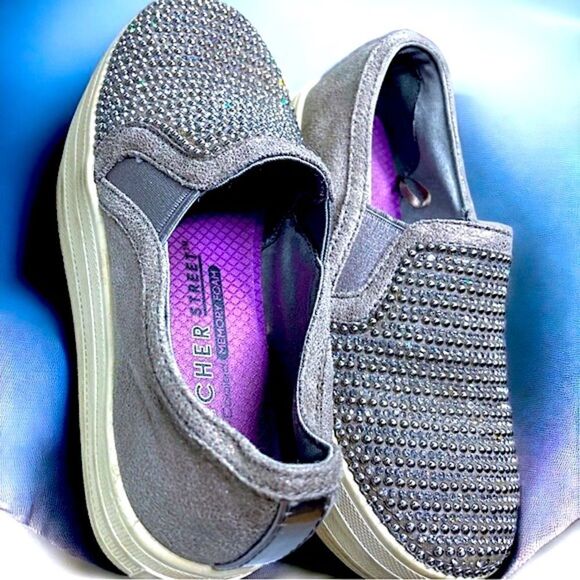 Skechers l Kids l Double Up-Take The Lead Sneaker l Silver Bling l Slip on l 11 - Picture 8 of 10